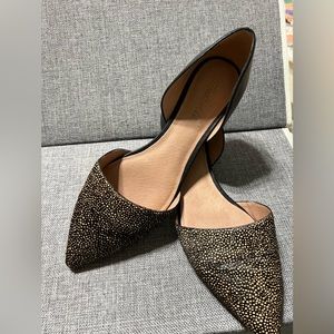 Madewell 
The D’Orsay flat in spotted calf hair